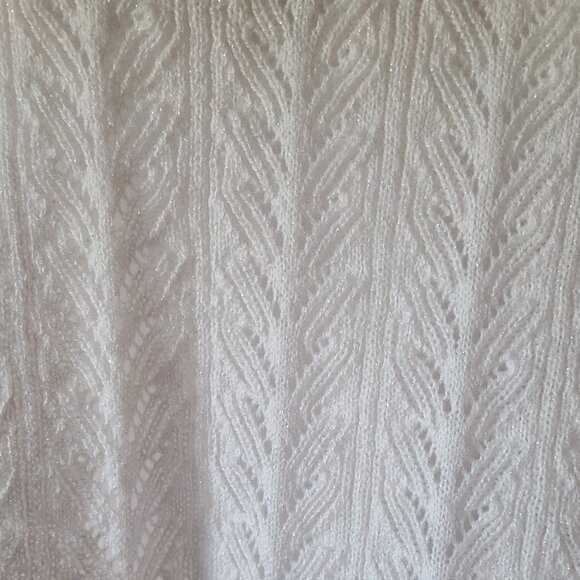 BRIGGS NEW YORK WOMENS SWEATER (L) METALLIC THREAD DOUBLE COLLAR WITH BROOCH - Picture 5 of 9